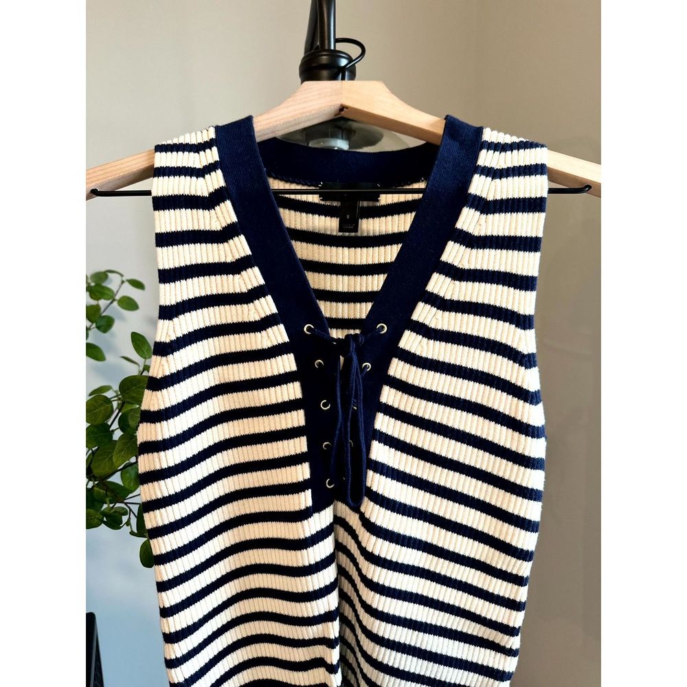 J. Crew Ribbed Lace Up Sweater Tank Top - Picture 2 of 4